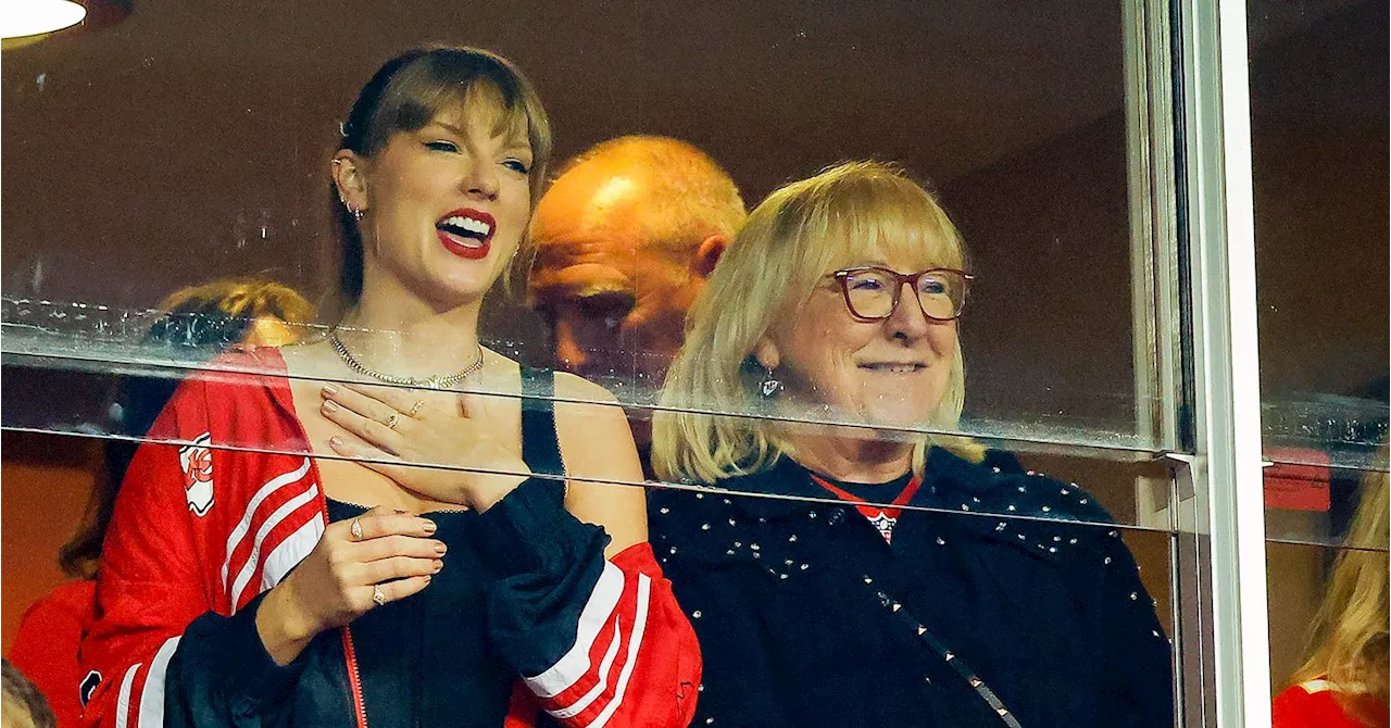 Taylor Swift’s Mom Andrea Hugs Donna Kelce at Kansas City Chiefs Game