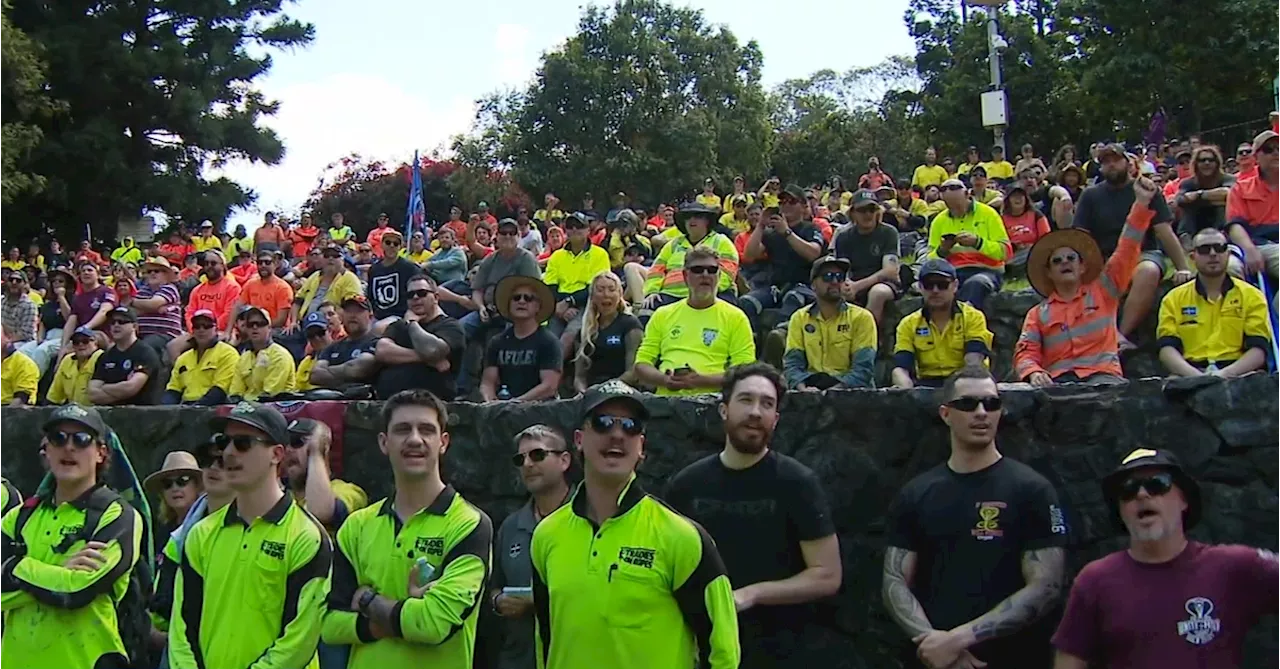 Sacked CFMEU leaders join rally in Brisbane park over embattled union