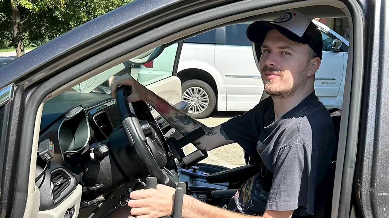 Man left paralyzed at 19 drives car again for 1st time