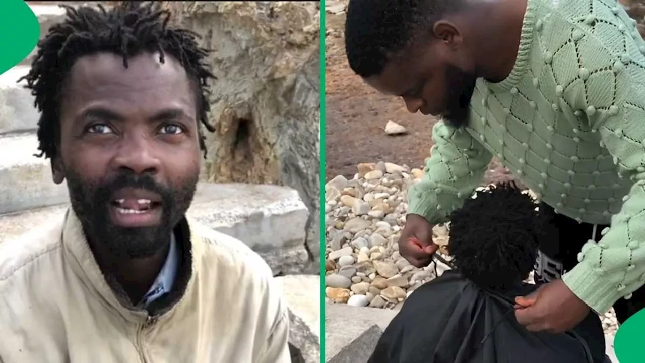 Barber Gives Homeless Man A Much-Needed Haircut