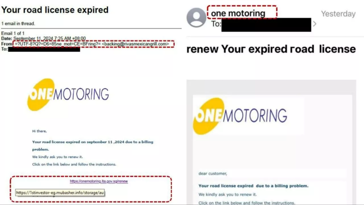 Police warn of phishing scams impersonating OneMotoring site