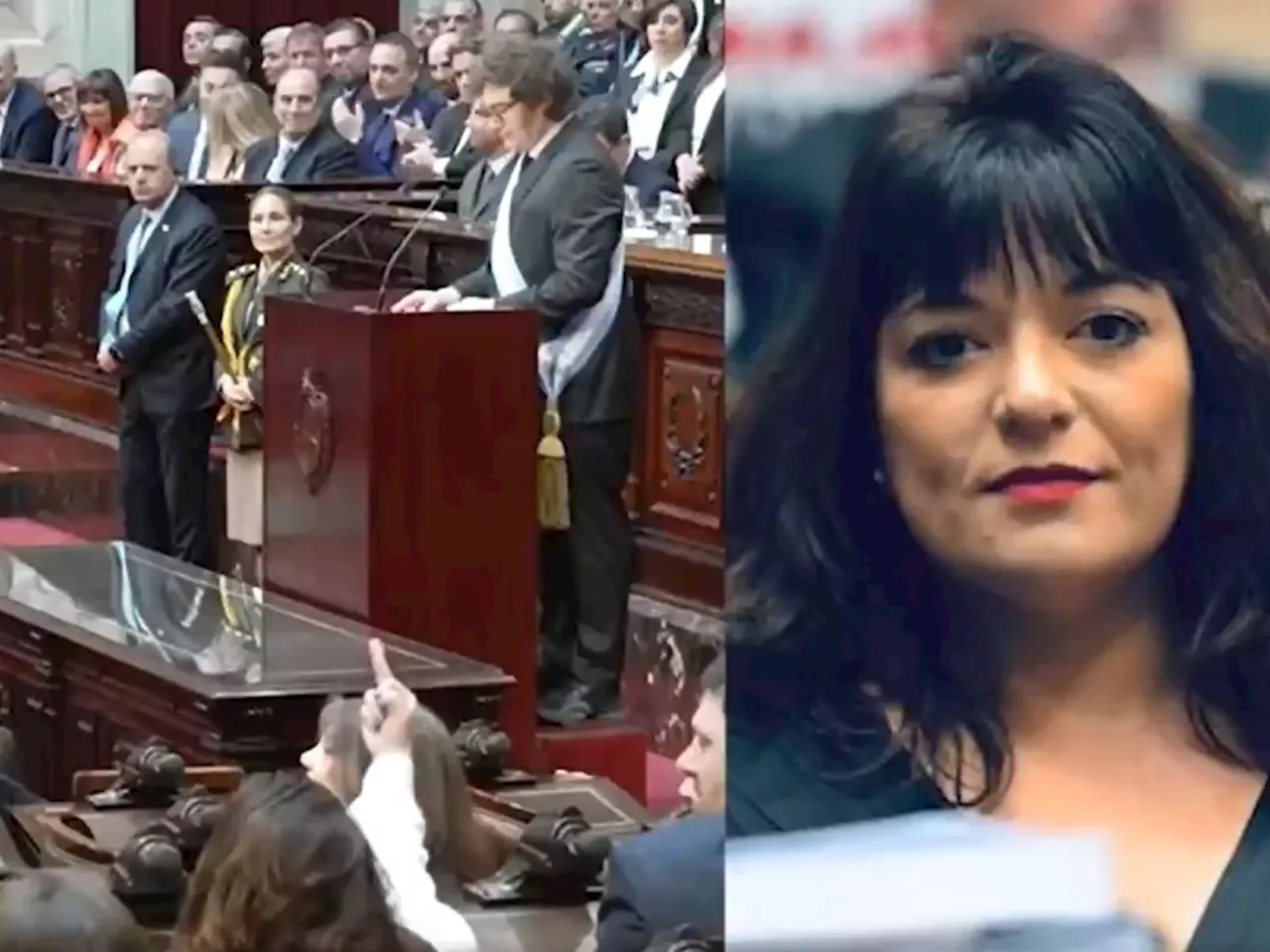 Una diputada kirchnerista le hizo fuck you a Javier Milei durante su discurso en el Congreso