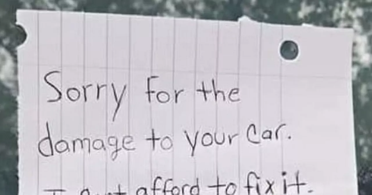 Driver Leaves Cheeky Note After Crashing Into Another Car