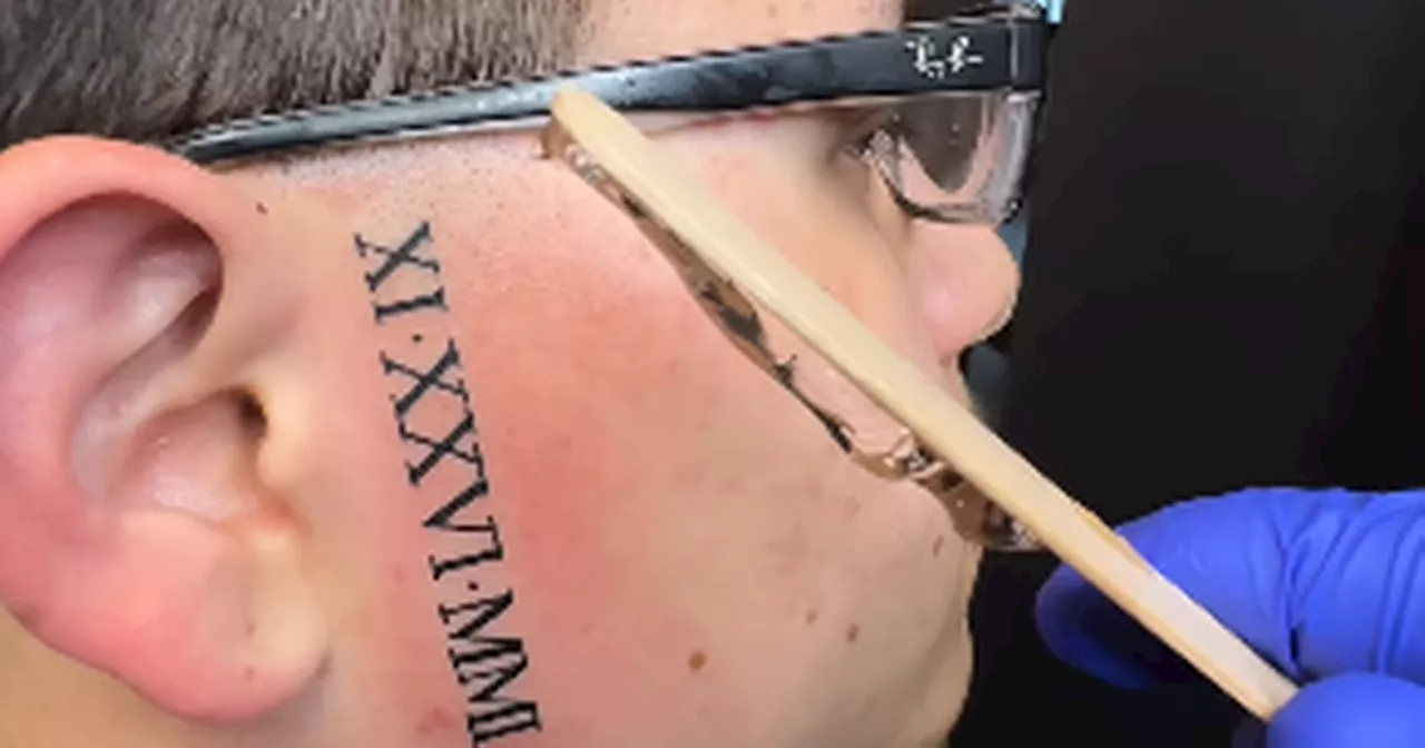 Young Man Sparks Backlash After Getting Birthday Numbered Tattoo On His Face