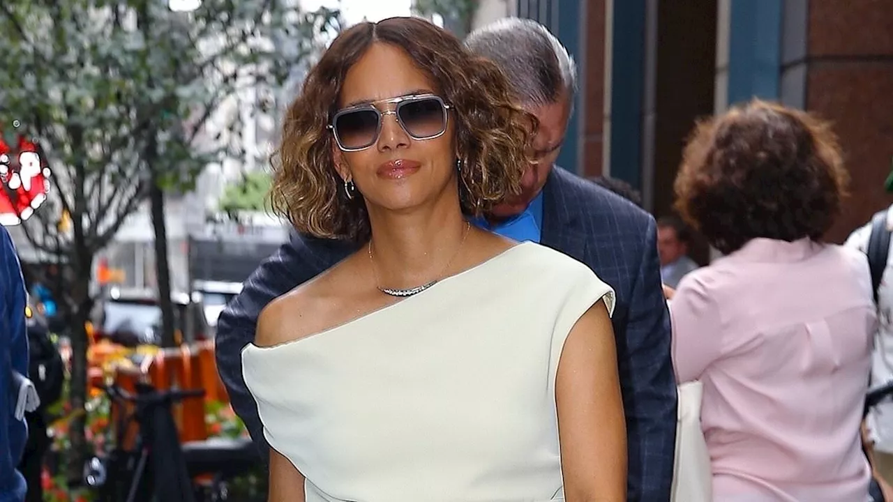 Halle Berry, 58, looks half her age in an off-the-shoulder minidress