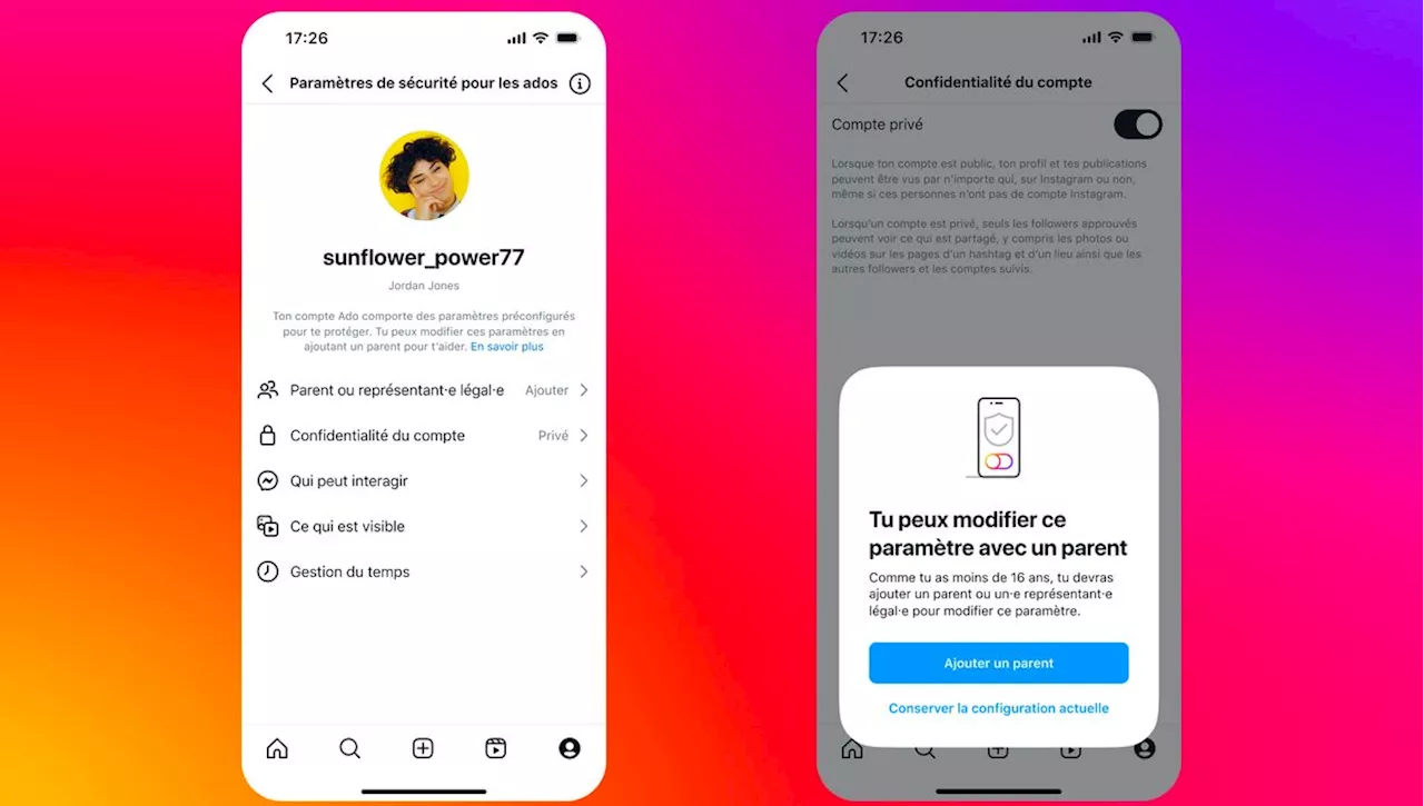 Meta lance des 'comptes adolescents' et un contrôle parental pour les mineurs sur Instagram