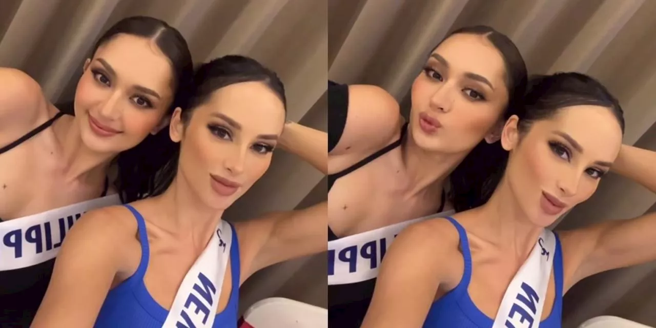 Ahtisa Manalo snaps adorable selfie with Filipina-Kiwi Franki Russell at Miss Cosmo 2024