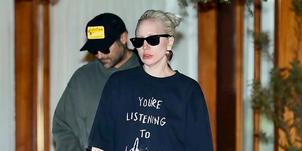 Lady Gaga Went Pantless With Monster Platform Heels for a Grungy Date Night