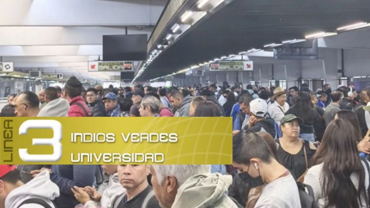 Caos matutino en el Metro de la Ciudad de México