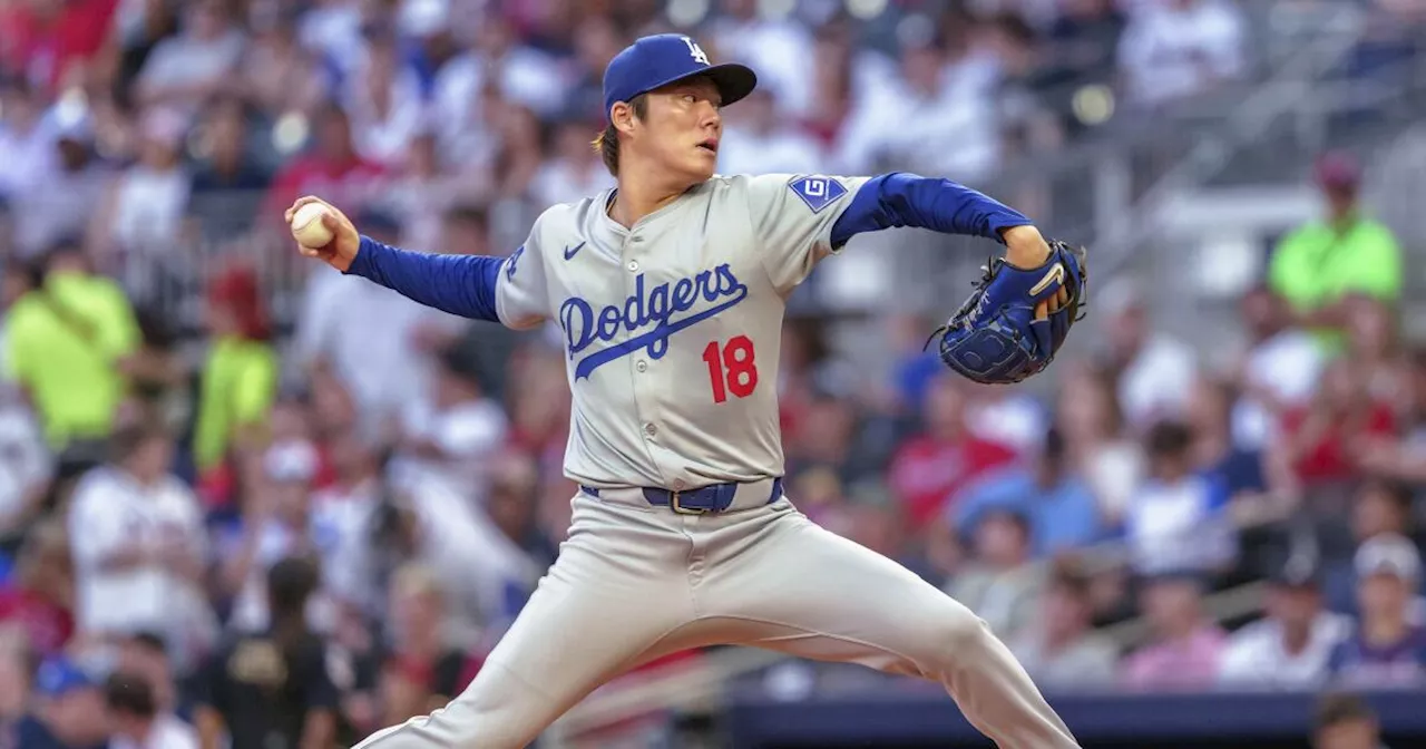 Yoshinobu Yamamoto bends but doesn't break as Dodgers split series vs. Braves