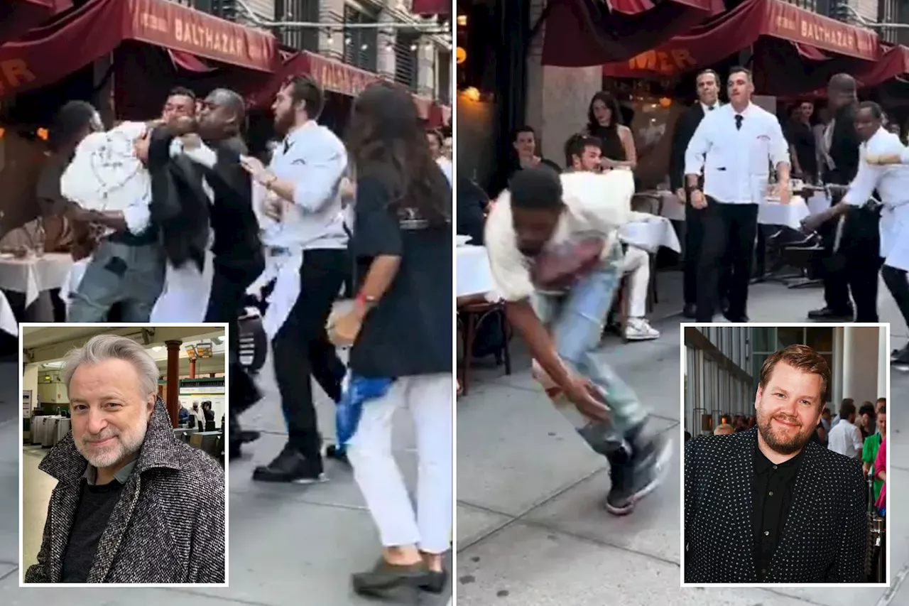 Balthazar owner Keith McNally jokes one-time nemesis James Corden is to blame for caught-on-camera tussle outside famed NYC restaurant