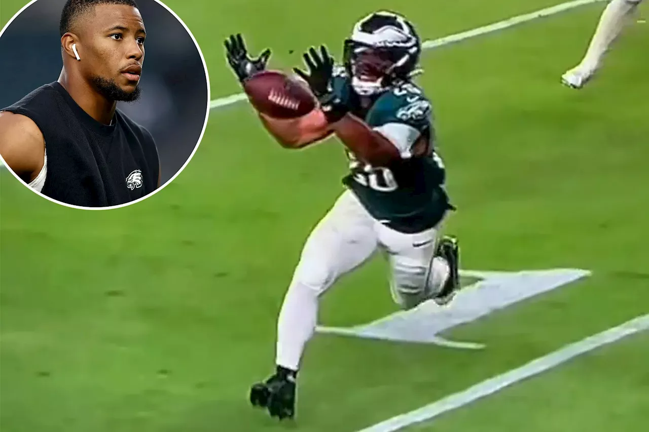 Saquon Barkley's brutal drop proves costly as Falcons stun Eagles in 'Monday Night Football' win