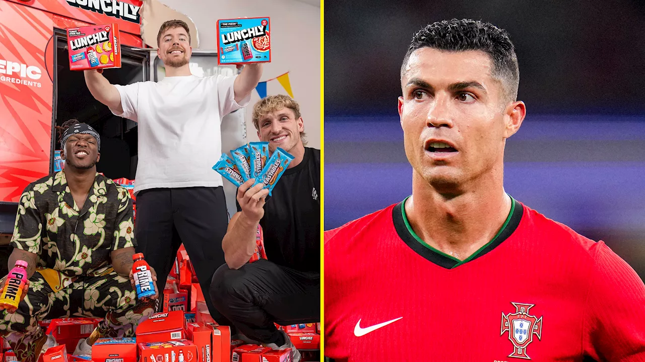 Mr Beast puts Cristiano Ronaldo ‘beef’ aside to join bonkers live stream for announcement with Logan Paul a...