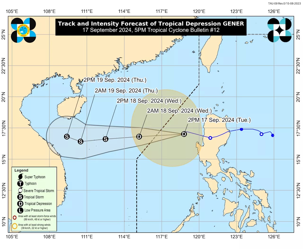 'Gener' to exit PH Tuesday night or Wednesday morning -- Pagasa