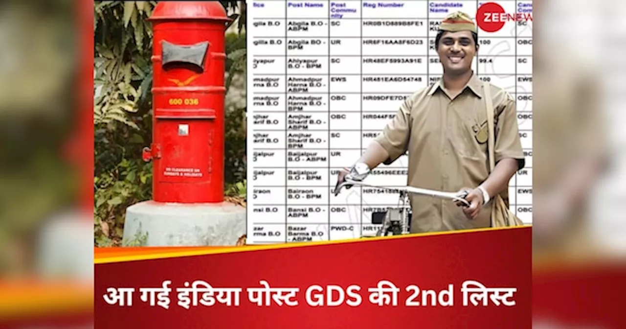 India Post GDS Jobs: इन राज्यों के लिए जारी हुई इंडिया पोस्ट जीडीएस की 2nd मेरिट लिस्ट, ऐसे करें डाउनलोड