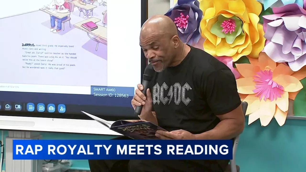 Run-DMC legend reads children's book to students at Philadelphia elementary school