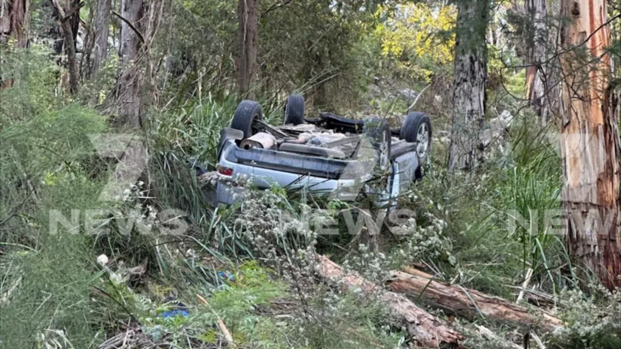 Man rescued when car plunges off highway in Sassafras, Victoria