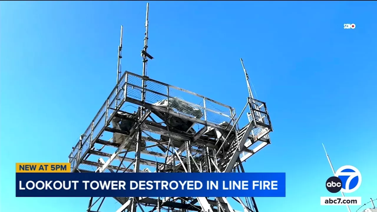 Oldest fire lookout tower in Southern California mountains is destroyed by massive Line Fire