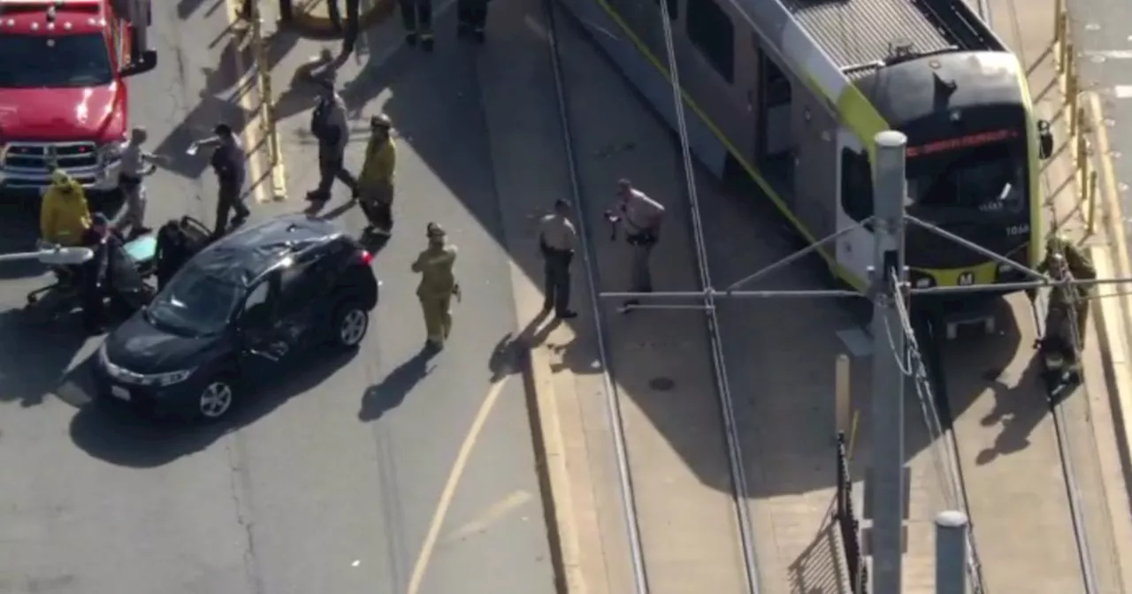 LA Metro train crashes into car and derails in East Los Angeles