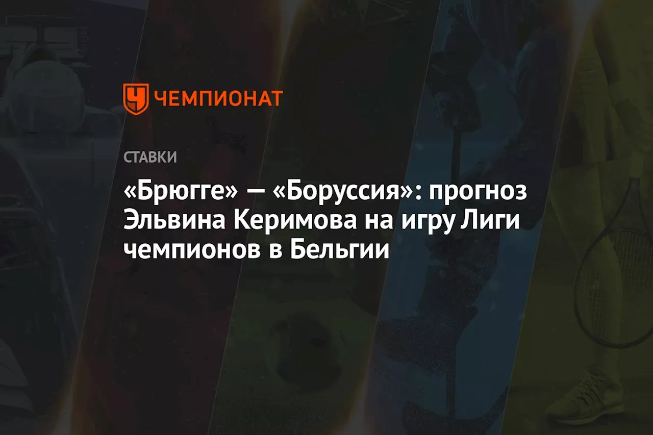 «Брюгге» — «Боруссия»: прогноз Эльвина Керимова на игру Лиги чемпионов в Бельгии