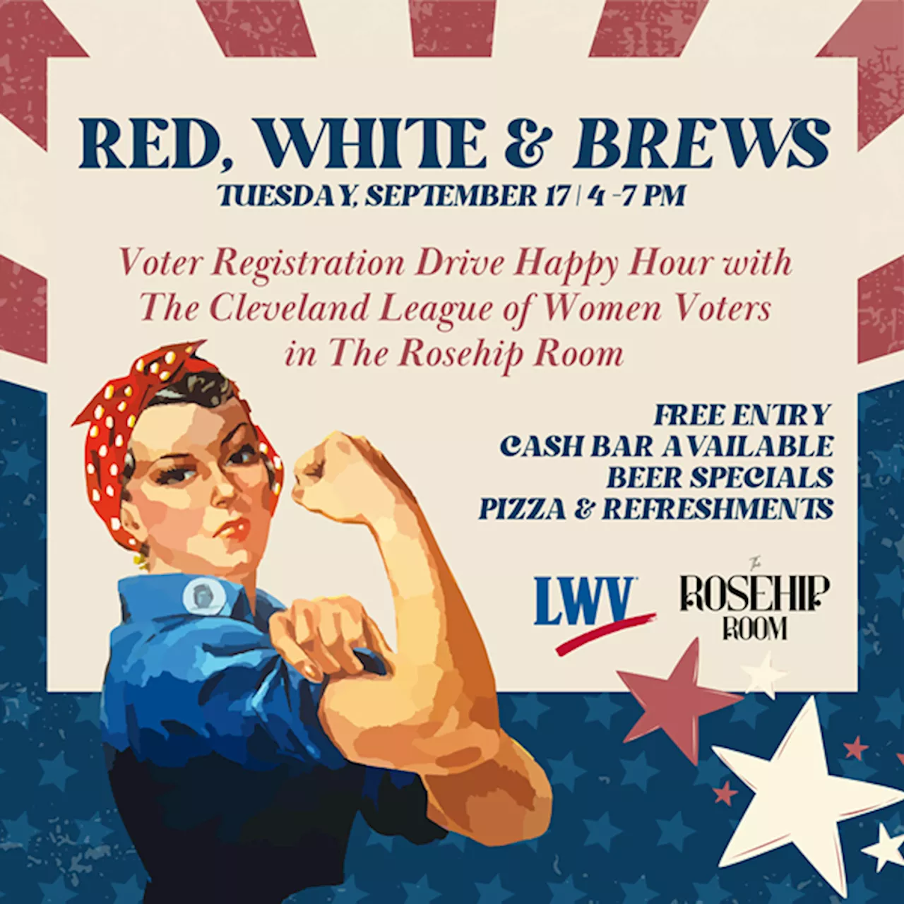 Red, White & Brews: Voter Registration Drive Happy Hour