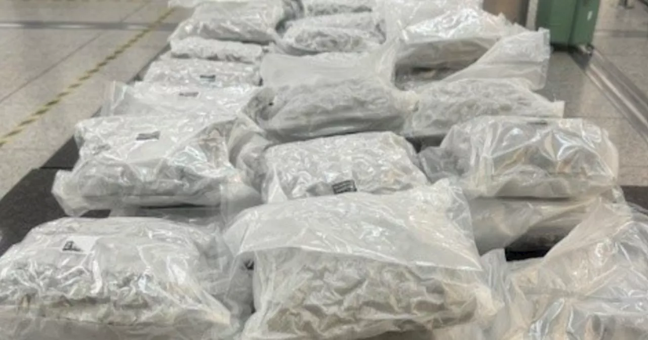 Man arrested in Scots town after £600k cannabis found in suitcases at airport