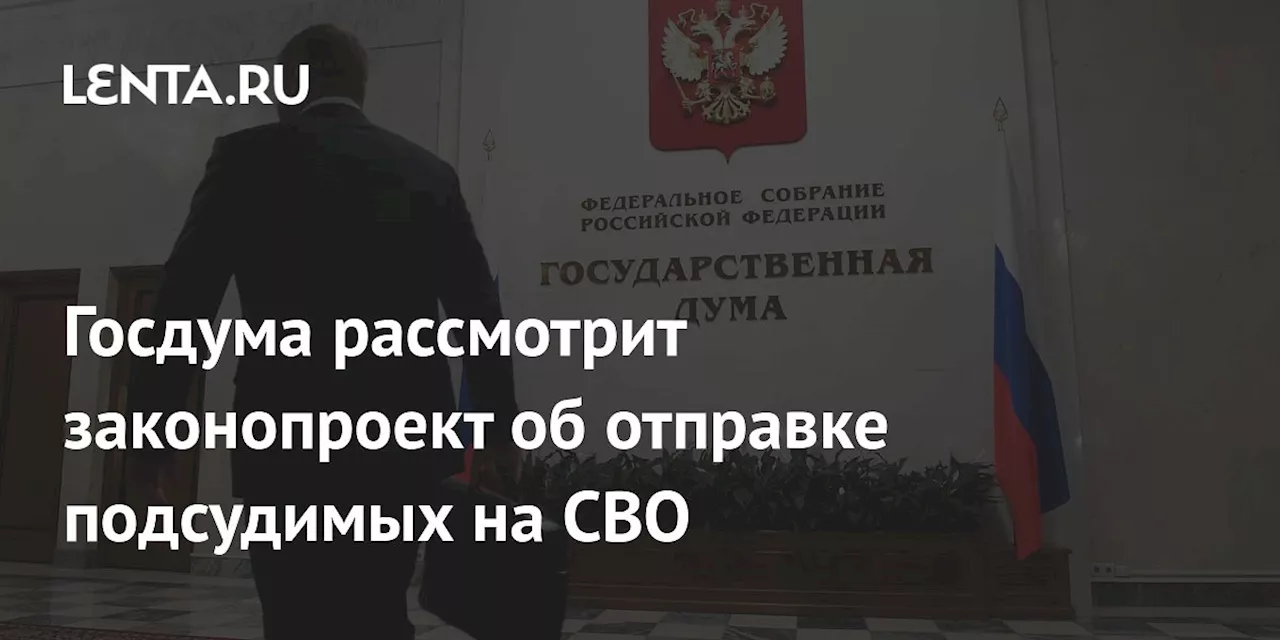 Госдума рассмотрит законопроект об отправке подсудимых на СВО