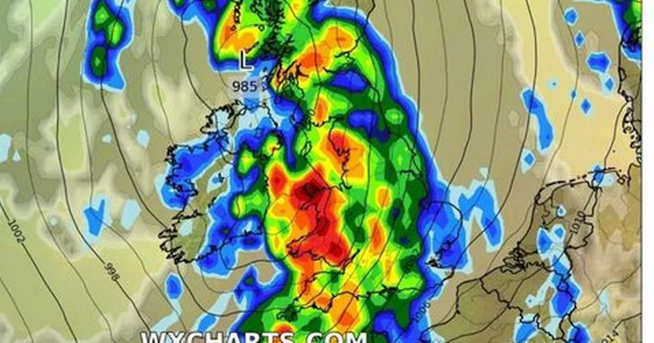 UK 'barely visible' in new weather map as Brits brace for 650-mile storm