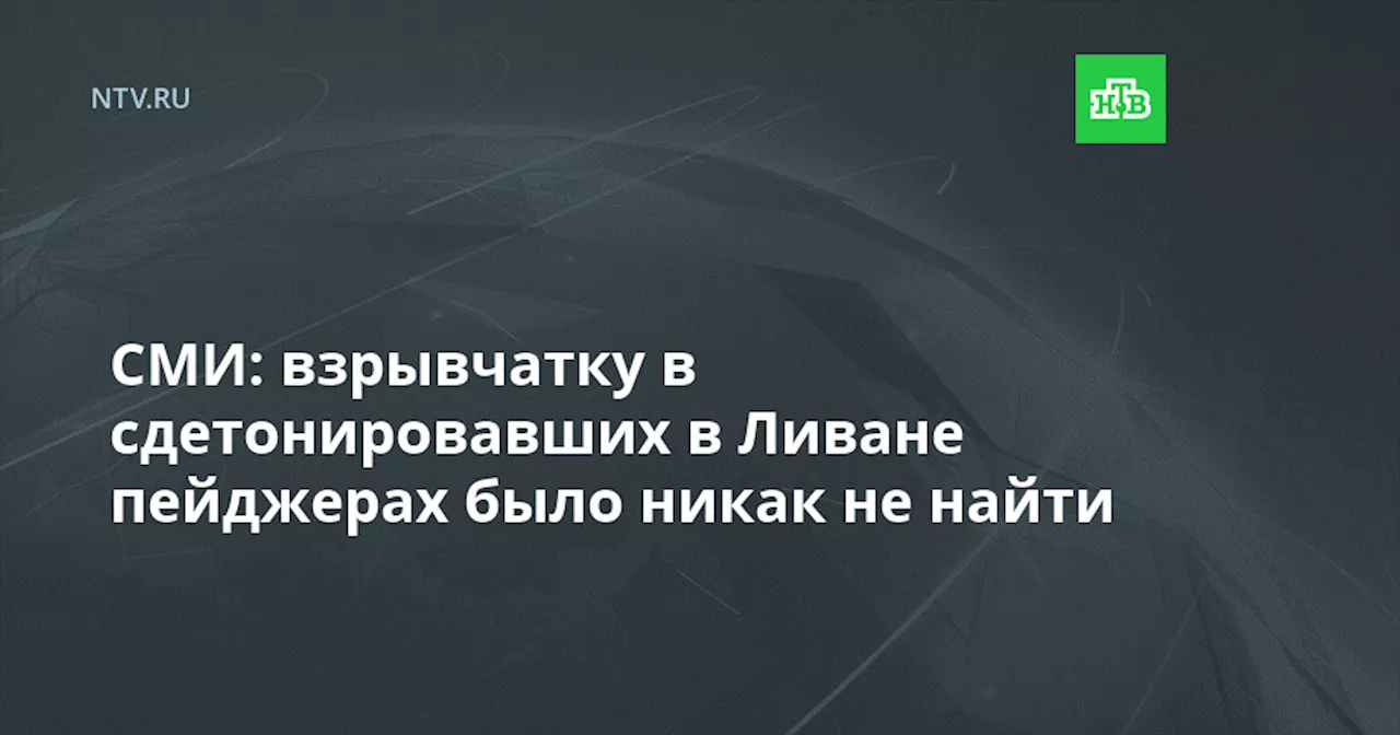 СМИ: взрывчатку в сдетонировавших в Ливане пейджерах было невозможно найти