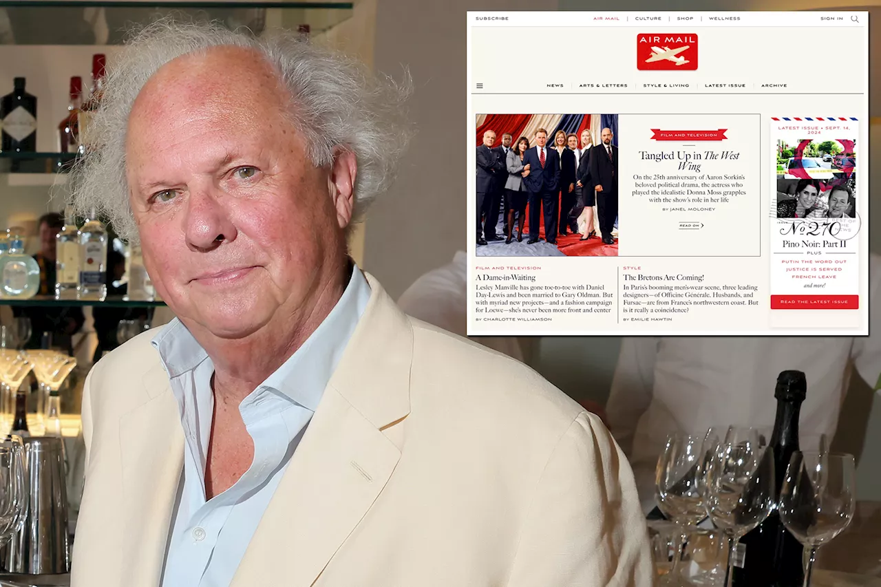 Ex-Vanity Fair editor Graydon Carter's highbrow news site Air Mail reportedly up for sale