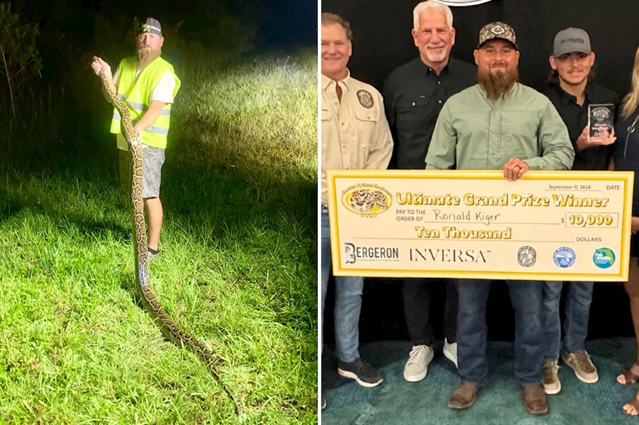 Florida Python Challenge winner awarded $10K grand prize for killing 20 Burmese pythons