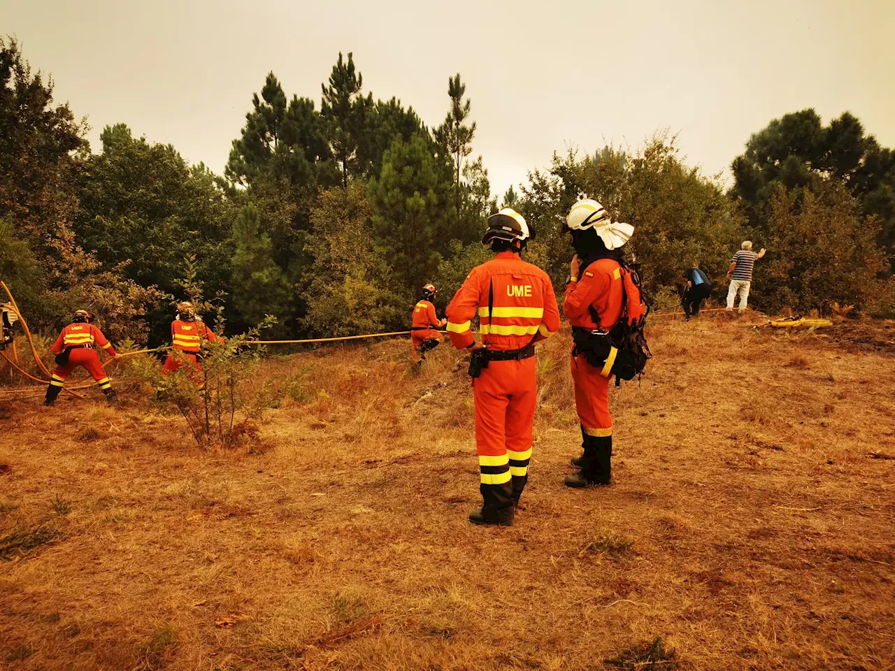 Unidade Militar de Emergência de Espanha ajuda bombeiros em São Pedro do Sul