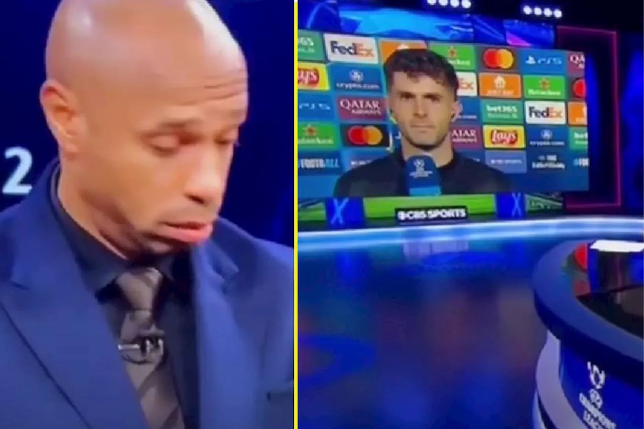 Thierry Henry appears to completely blank Christian Pulisic in awkward CBS interview...