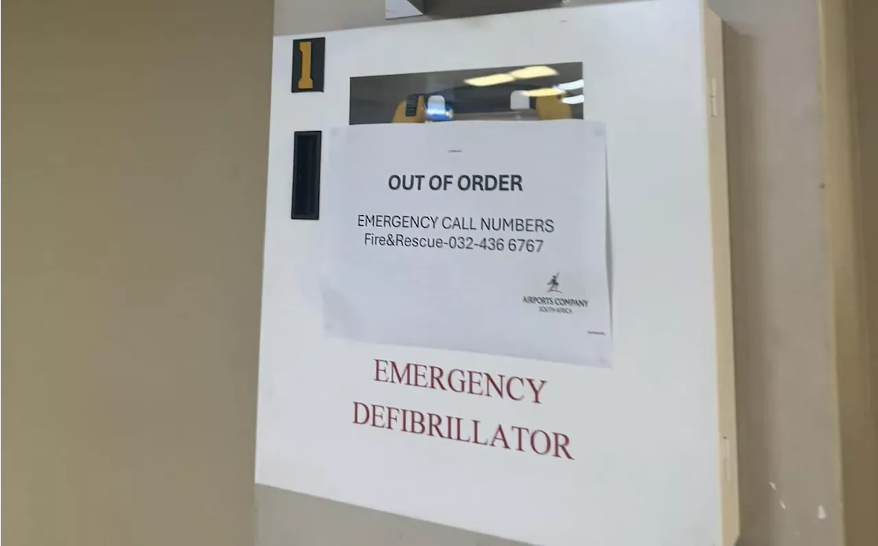 Anger over ‘out of order’ defibrillator after death at King Shaka Airport