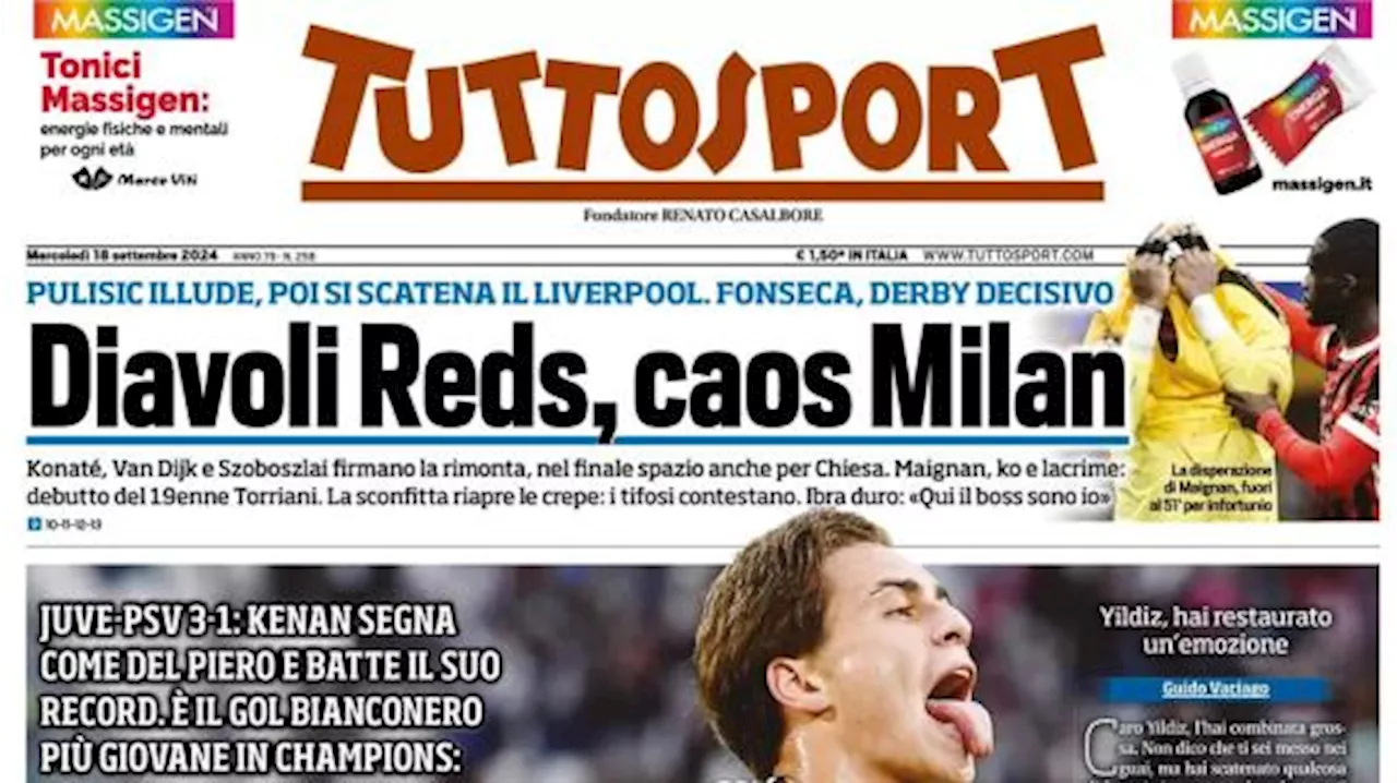 Tuttosport così in prima pagina sul talento turco della Juventus: 'PinturYildiz'