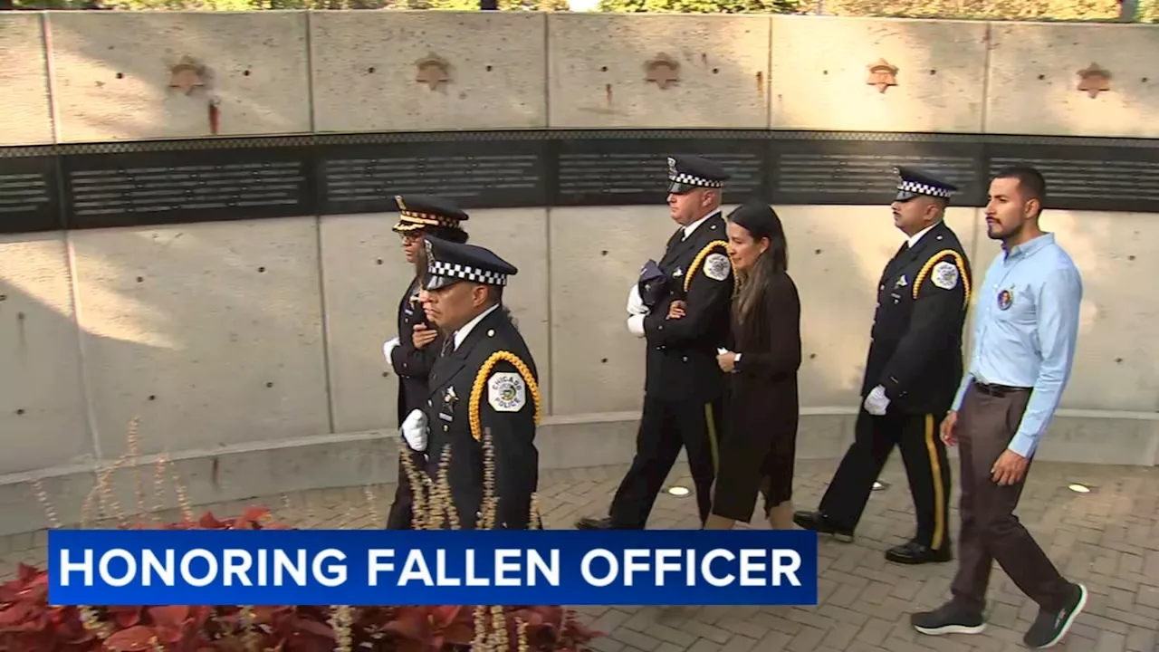 Fallen CPD Ofc. Luis Huesca's name added to Gold Star Families Memorial Wall near Soldier Field