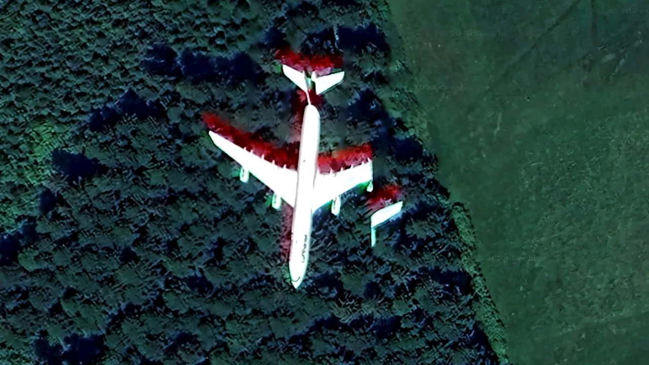 Auf Google Maps im Wald: Internet rätselt über zerbrochenes Flugzeug