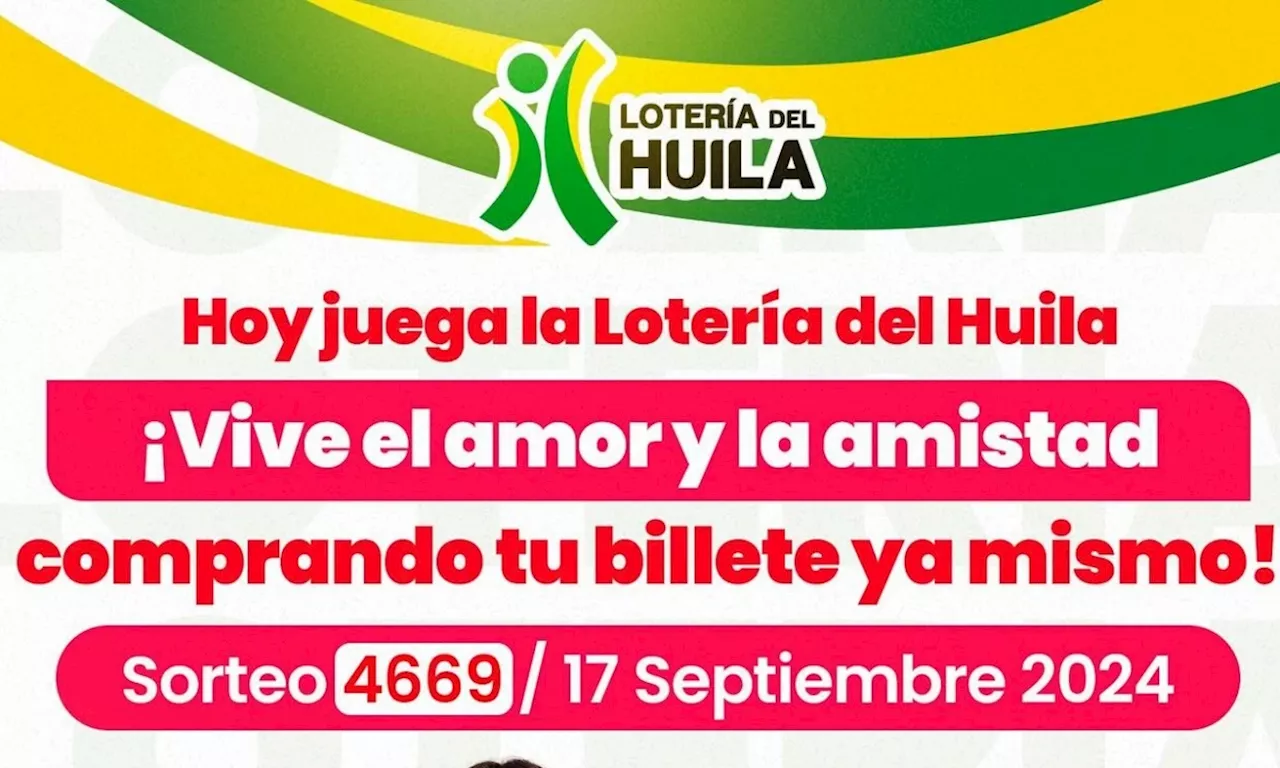 Lotería del Huila: resultado del último sorteo martes 17 de septiembre de 2024