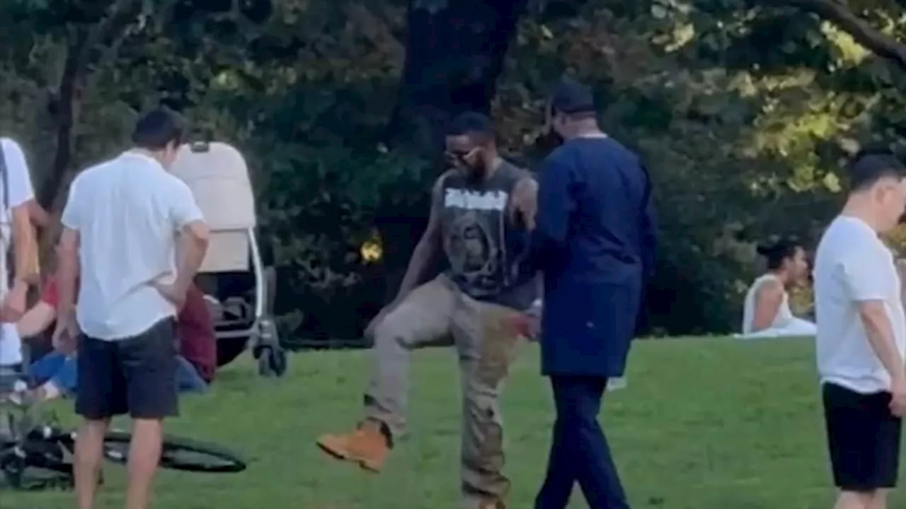 Diddy plays frisbee and hacky sack in Central Park hours before arrest