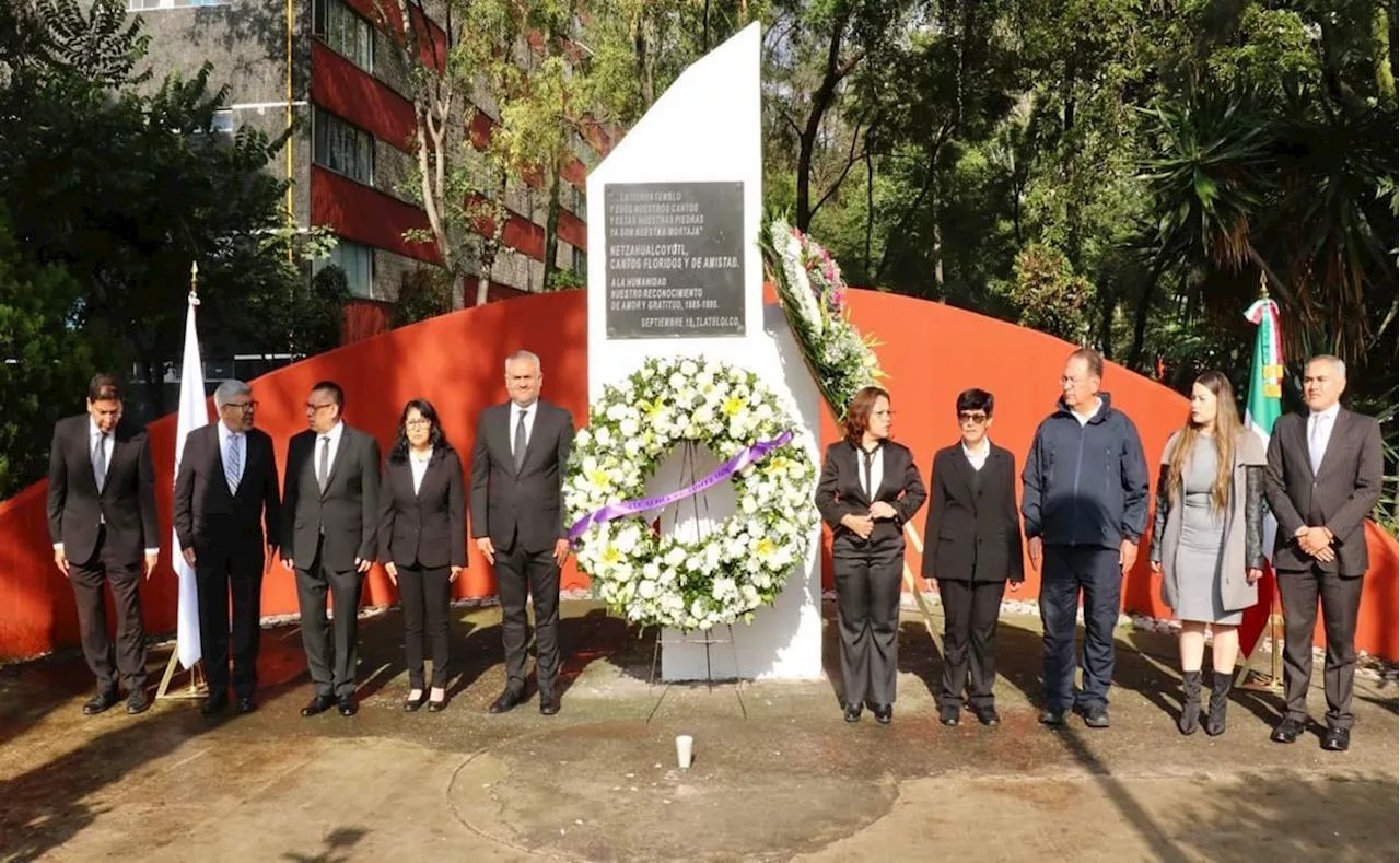 Alcalde de la Cuauhtémoc rinde homenaje a las víctimas del sismo de 1985 en Tlatelolco