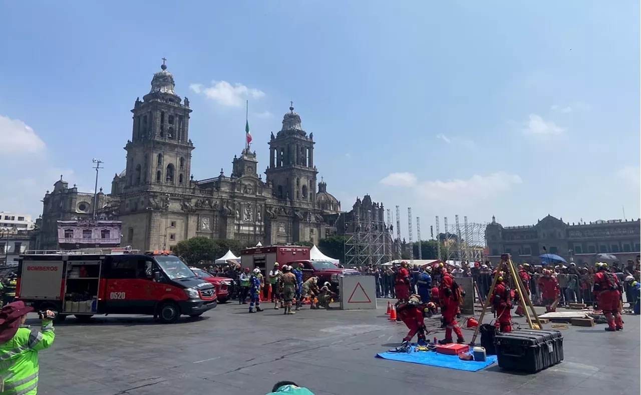 Sismo 19S Simulacro Nacional 2024 en el Zócalo Ejercicio de