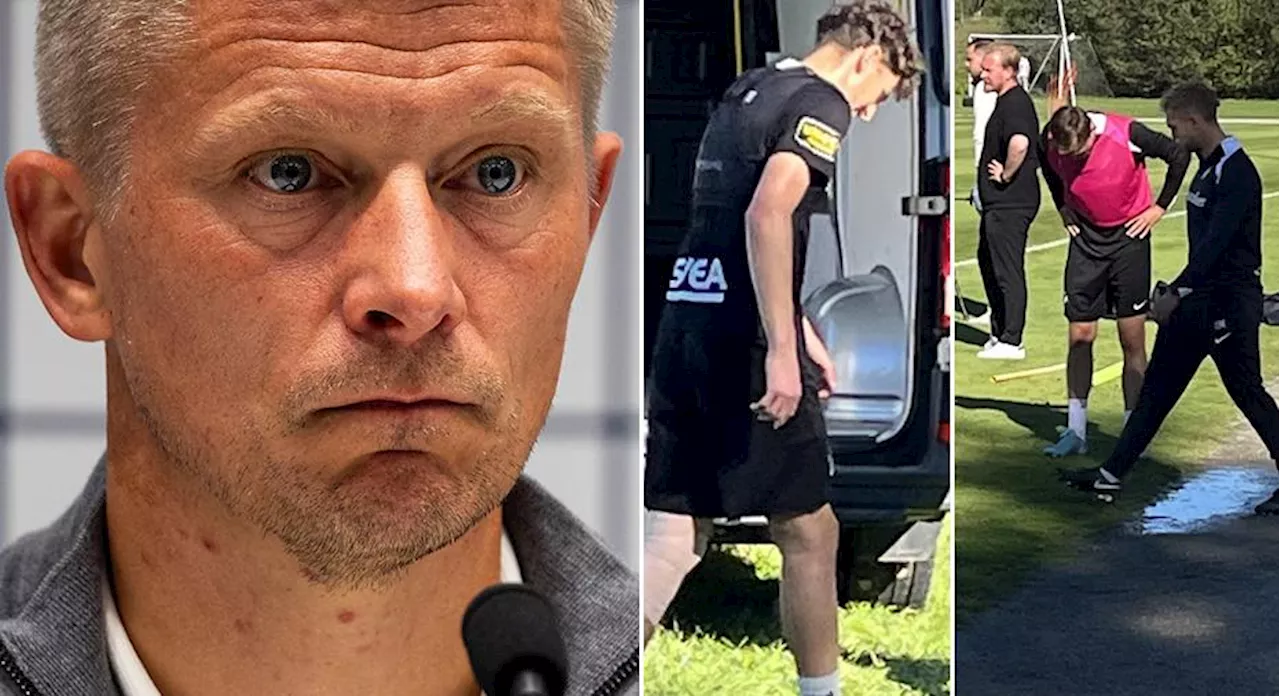 Dubbla smällar på AIK:s träning - klev av med smärtor: 'Hoppas att det inte är allvarligt'