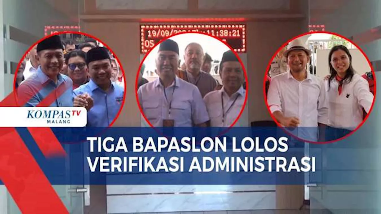 Tiga Bapaslon Pilkada Kota Malang Lolos Verifikasi Administrasi