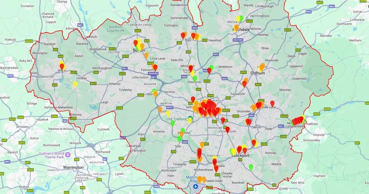 64 Greater Manchester places where pollution is STILL too high amid CAZ saga