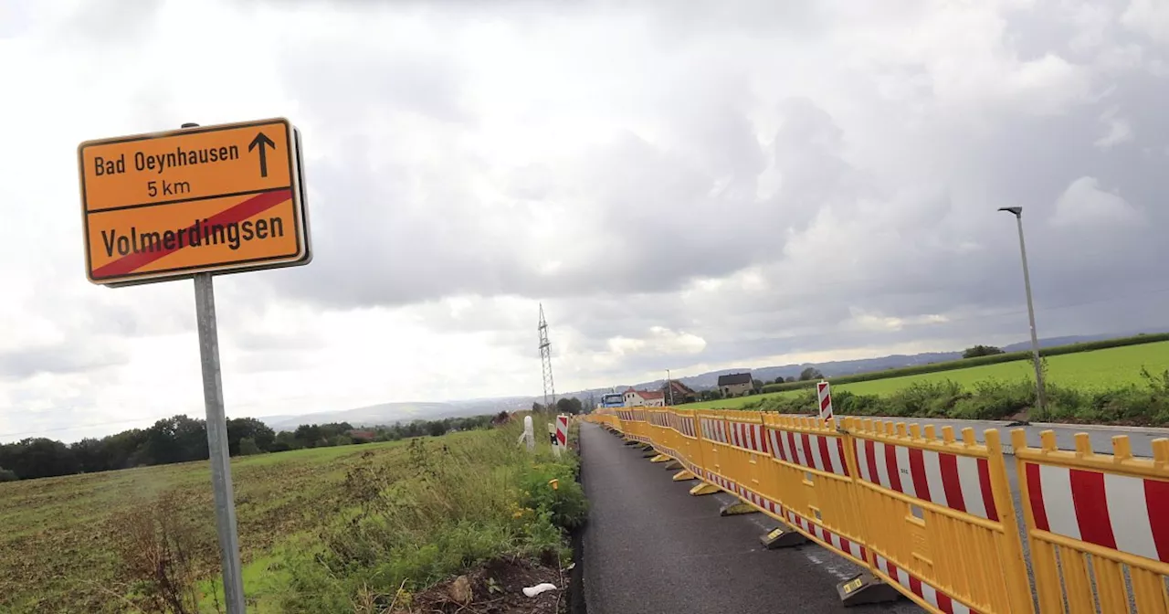 Diese Straße im Norden von Bad Oeynhausen soll im Dezember wieder freigegeben werden