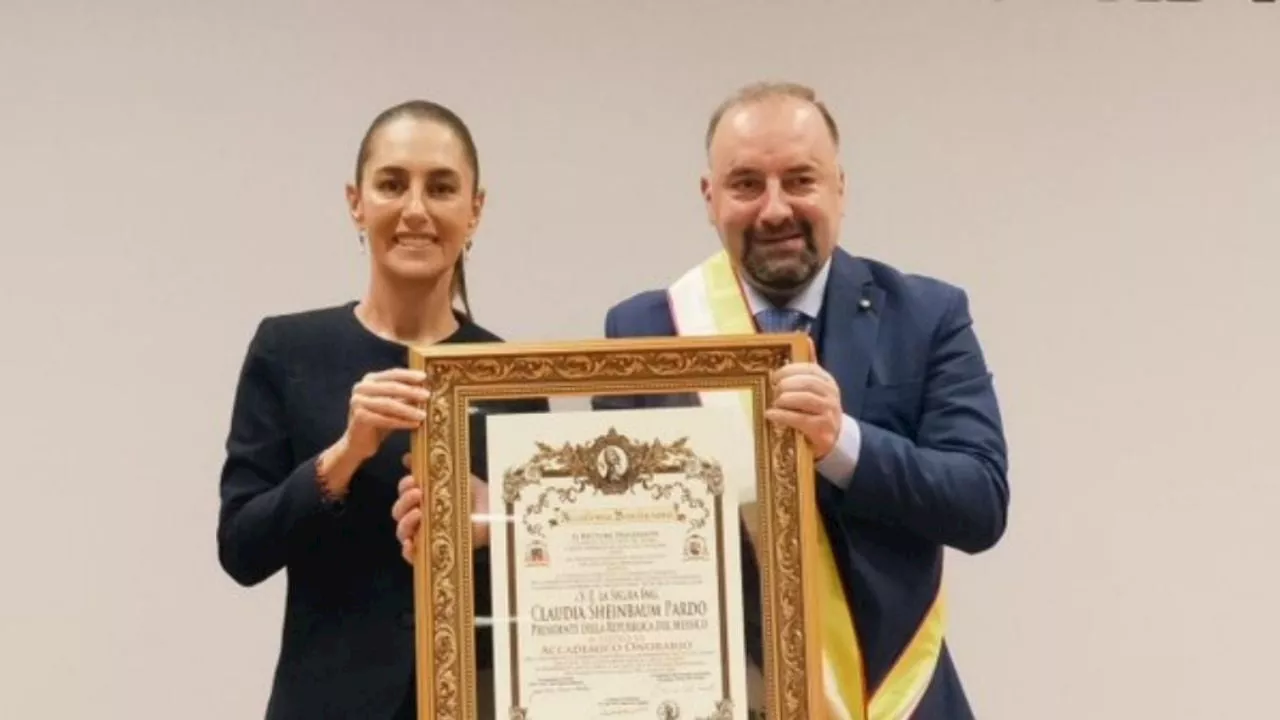 Sheinbaum agradece tras recibir el premio Premio Internazionale Bonifacio VIII