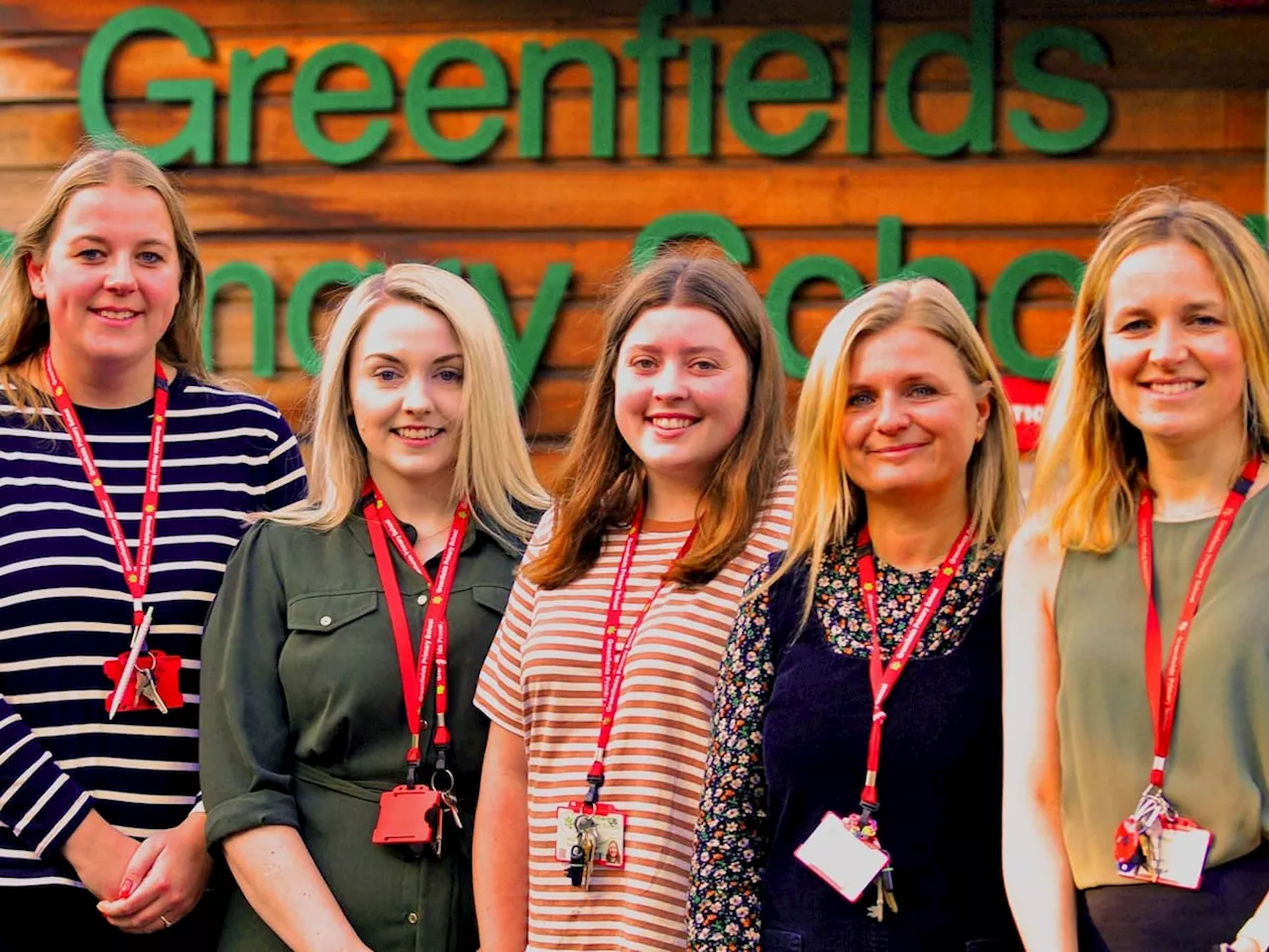 FIVE former pupils back at their former school as teachers and assistants