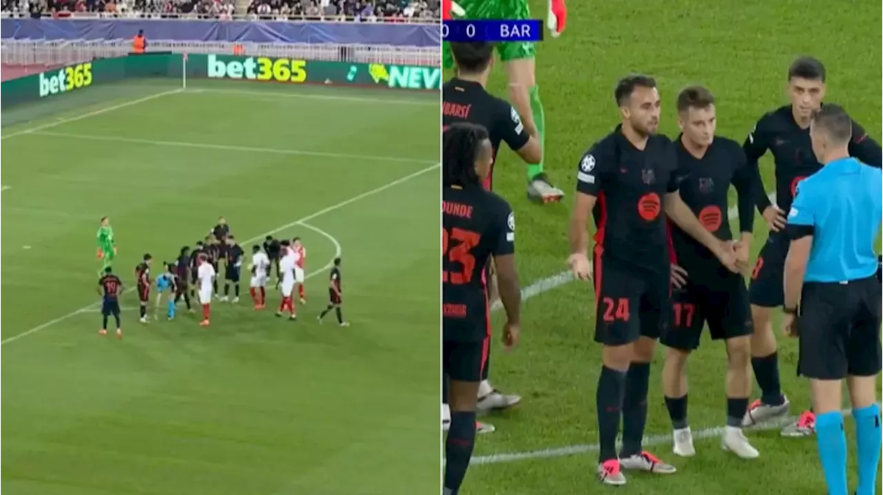 Barcelona have player sent off against Monaco after referee shows him WRONG card