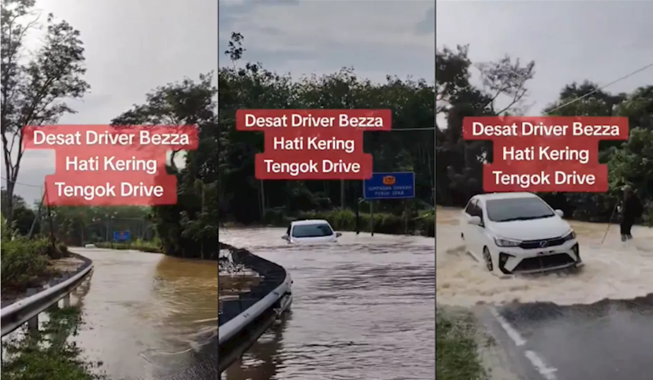 Malaysian Woman's Daring Drive Through Floodwaters Sparks Debate