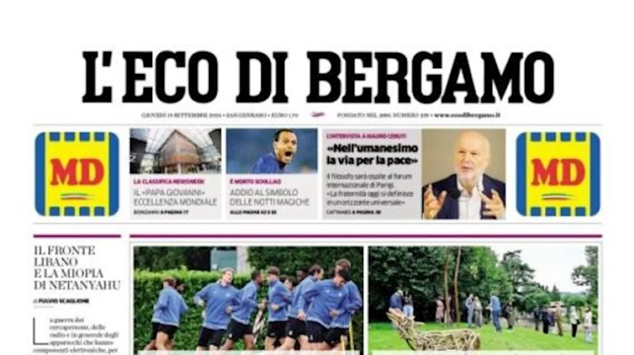 L'Eco di Bergamo apre sui nerazzurri del Gasp: 'Atalanta, notte da Champions'